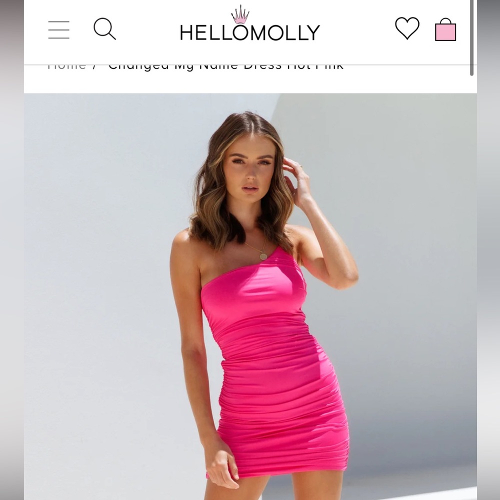 Hello Molly NEVER WORN Pink asymmetrical dress